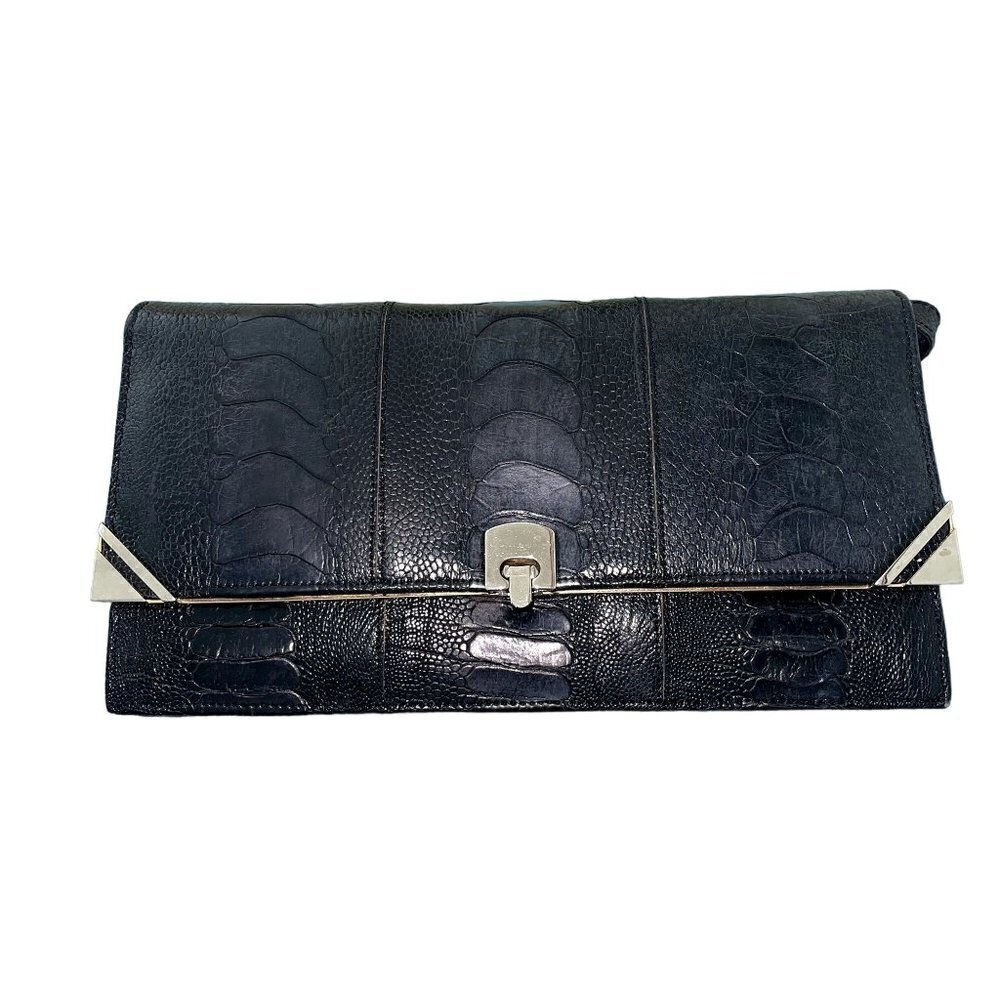 Bushman Gift Shop Cape Town Vintage Shoulder Bag Clutch Black Exotic Skin